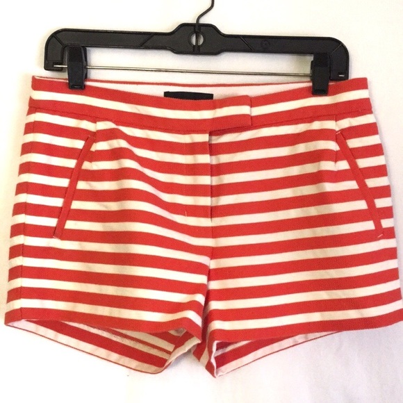 J. Crew Pants - J. Crew Orange Striped Shorts 4 Like New